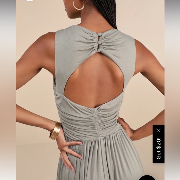 Lulus Breezy Fascination Sage Green Ruched Cutout Jumpsuit - Picture 3 of 6